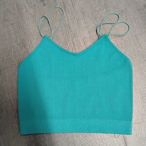 Zenana Outfitters Teal Crop Top
